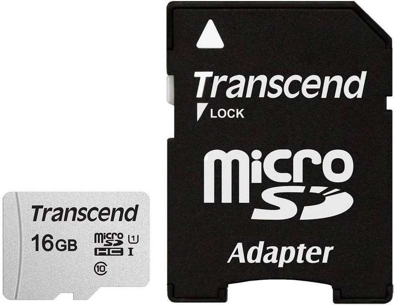 TRANSCEND 300S 16GB MICRO SD UHS-I U1 CLASS 10 READ 95 MB/S WRITE 45MB/S WITH SD ADAPTOR -TLC