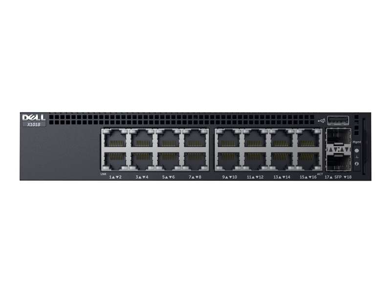 Dell Networking X1018 Smart Web Managed Switch/ 16x 1GbE and 2x 1GbE SFP ports Lifetime Limited H...