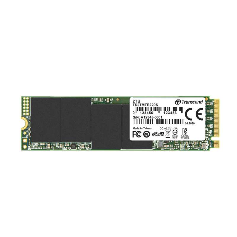TRANSCEND 2TB MTE220S PCI-E M.2 2280 SSD NVMe 1.3- 3D TLC with DRAM Cache