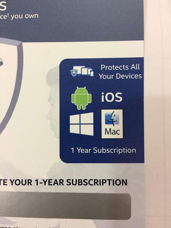 Intel Software McAfee AntiVirus Plus ENGLISH 1 Year - BKCMAV1YRENG