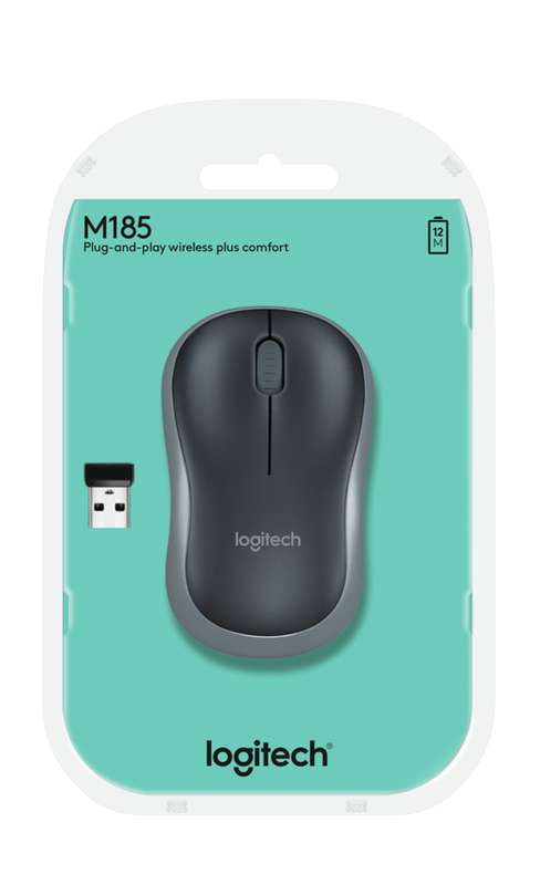 Logitech M185 Grey Wireless Mouse