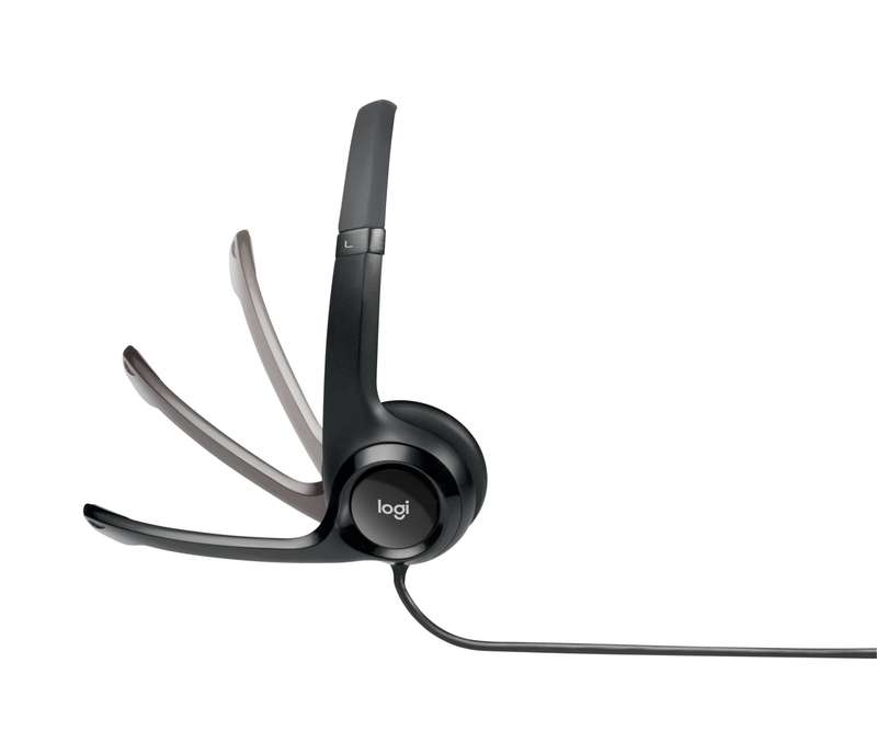 Logitech Headset H390 Black USB Stereo Internet headset adjustable headband Noise cancelling rota...