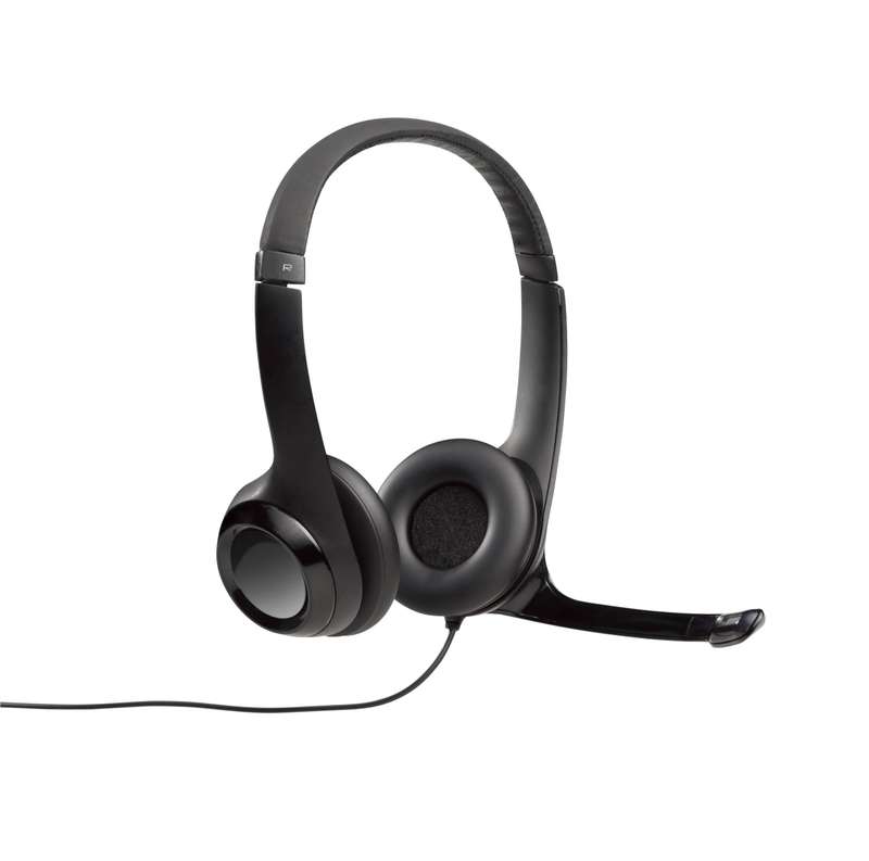 Logitech Headset H390 Black USB Stereo Internet headset adjustable headband Noise cancelling rota...