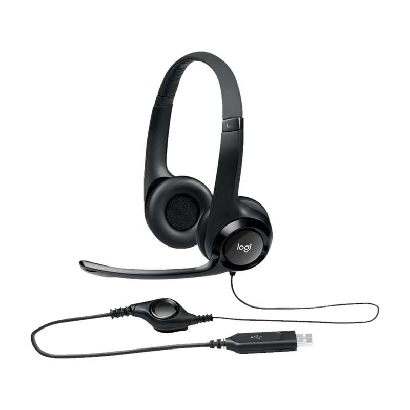 LOGITECH H390 USB COMPUTER HEADSET WITH NOISE CANCELING MIC, BLACK