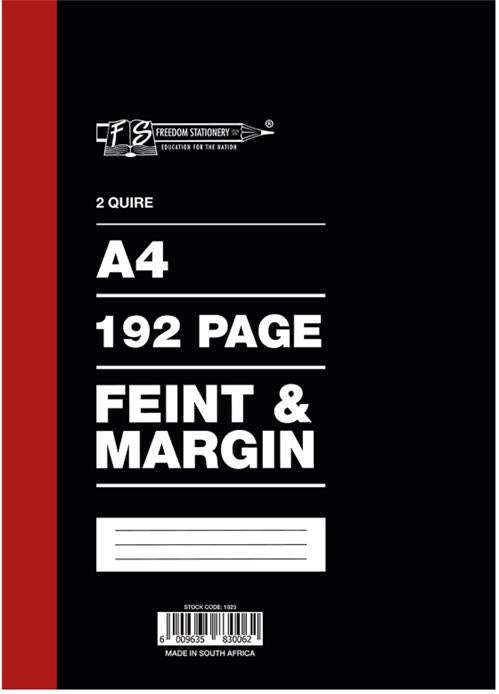 Freedom A4 Counter Book 2 Quire 192 Pages Feint