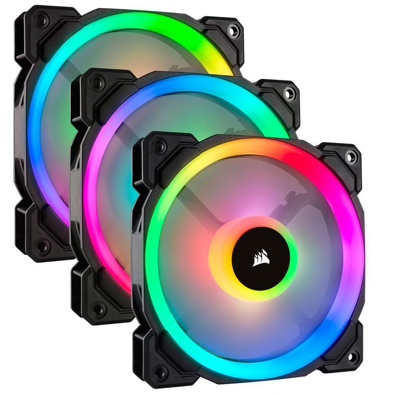 LL120 RGB 120mm Dual Light Loop RGB LED PWM Fan  3 Fan Pack with Lighting Node PRO