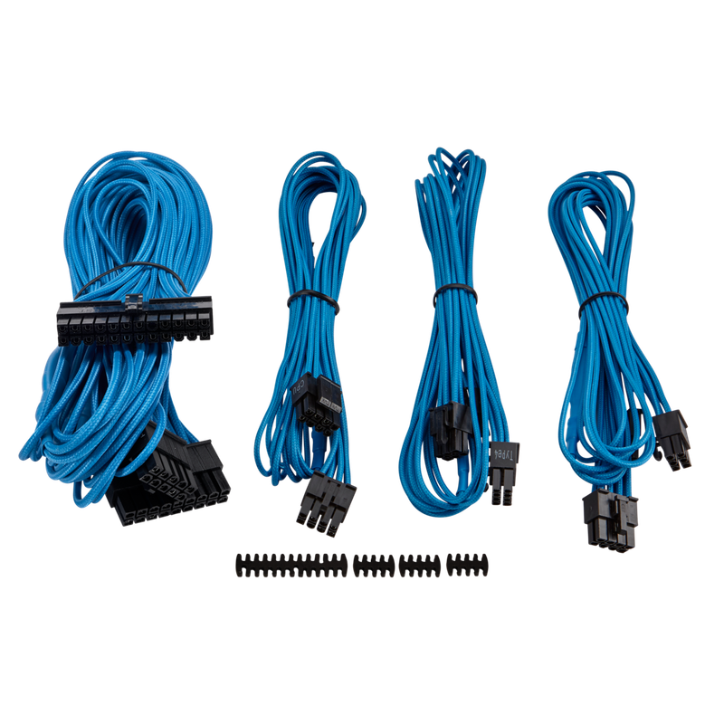 Corsair Premium Individually Sleeved PSU Cable Kit Starter Package - Blue
