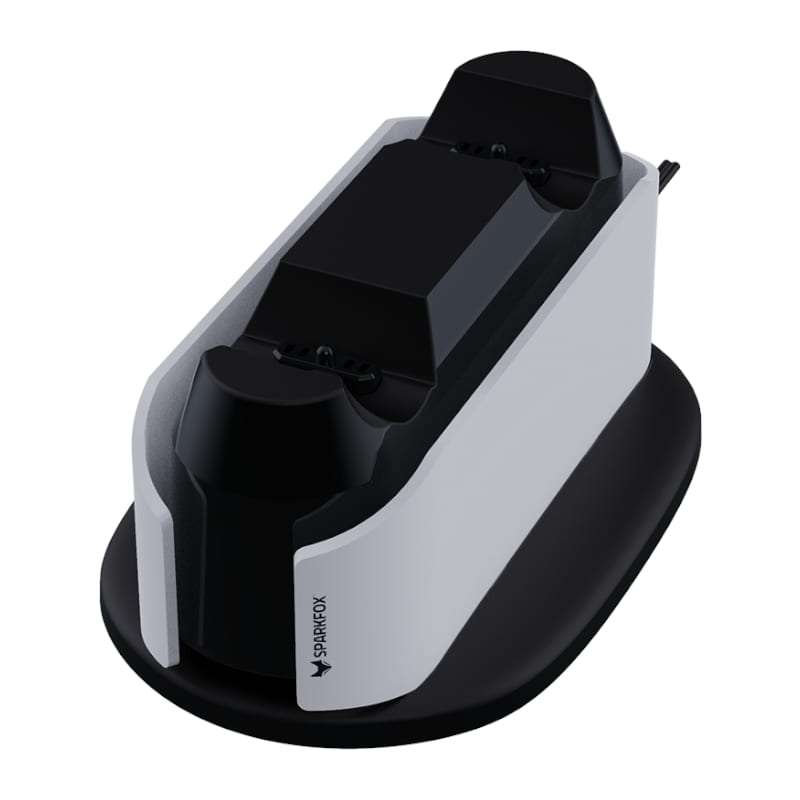 SPARKFOX PlayStation 5 Design Dual Charging Dock - White/Black (UNBOXED DEAL)