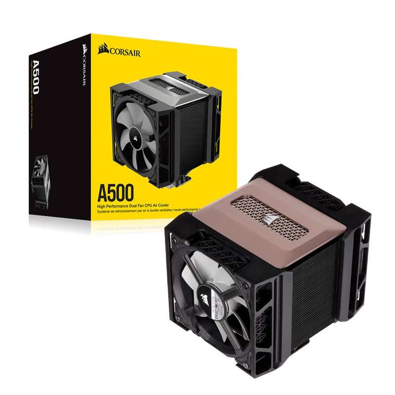 Corsair A500 Dual Fan CPU Cooler / Slide-and-Lock Fan Mount / Dual ML120 PWM Fans / Magnetic Levi...