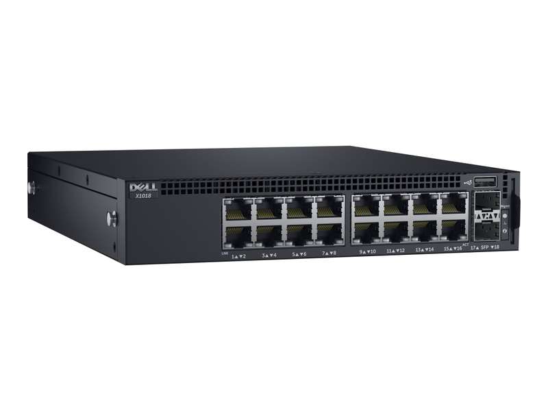 Dell Networking X1018 Smart Web Managed Switch/ 16x 1GbE and 2x 1GbE SFP ports Lifetime Limited H...