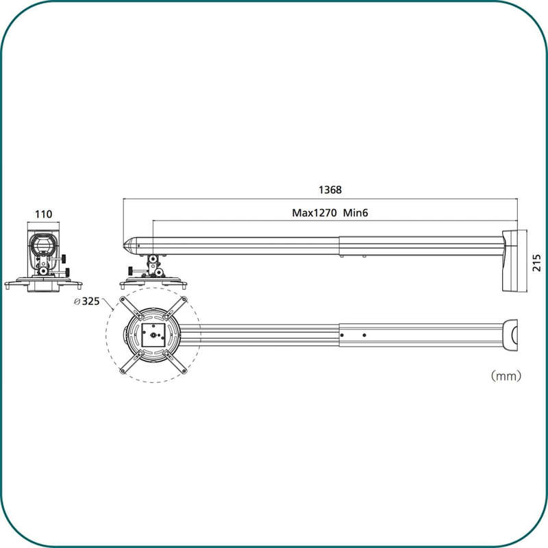 Aavara PW120 / PB120 Short Throw Projector Mount - Wall Boom Type