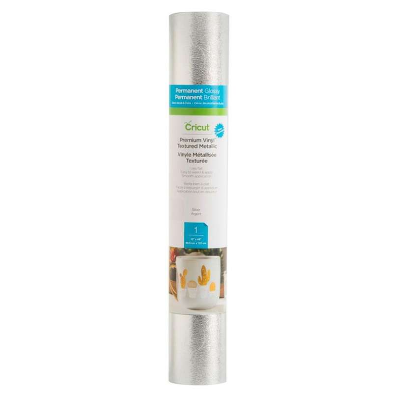 2005227 - CRICUT PREMIUM TEXTURED METALLIC VINYL SILVER 12X48