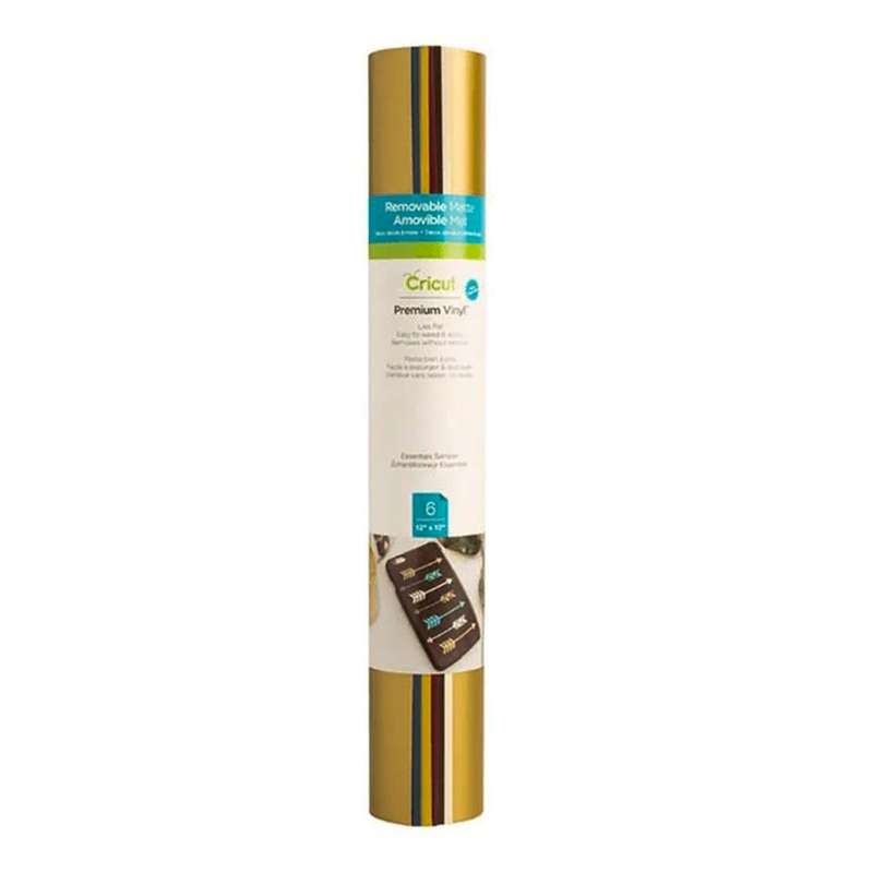 2004316 - Cricut Premium Vinyl Removable 30x30cm 12-Sheet Sampler (Essentials)
