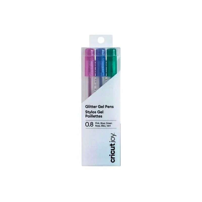 2007080: Cricut Joy Medium Point Gel Pen Set 3-pack (Glitter Pink; Blue; Green)