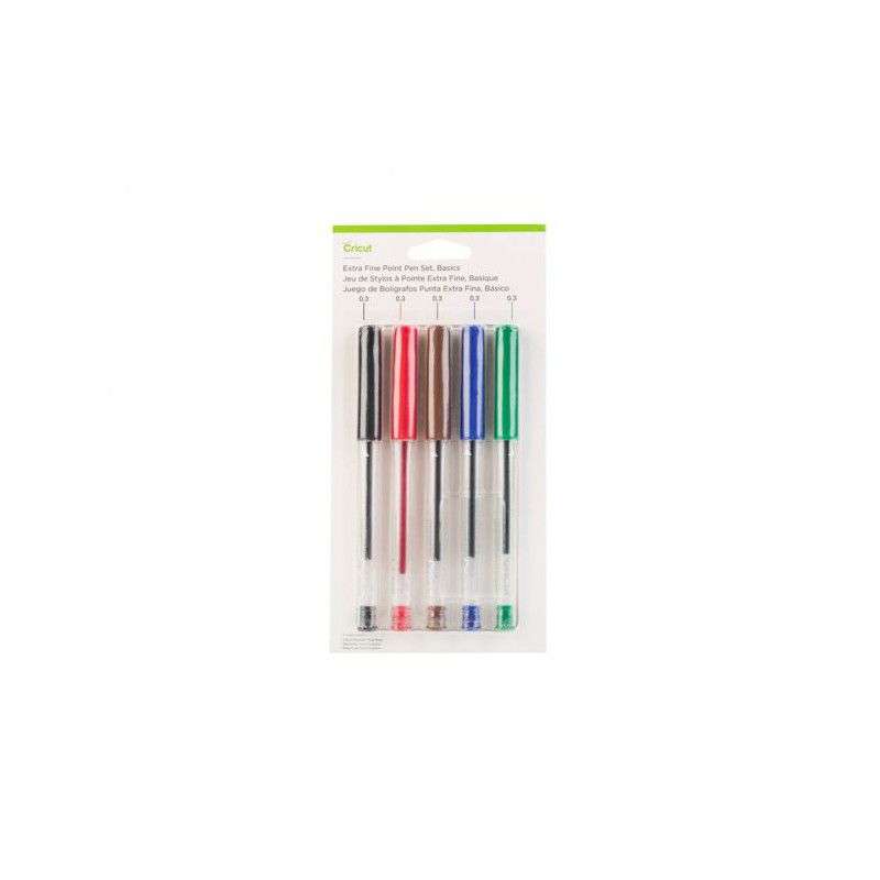 2007643 - Cricut Explore + Maker Extra Fine Point Pen Set 5-pack (Basics).