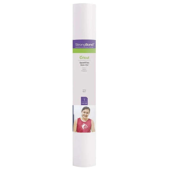 2007661 - Cricut SportFlex Iron-On 28x60cm (White) Thin and lightweight to stretch and flex on ac...