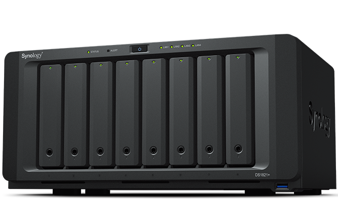DiskStation 8 Bay NAS (Up to 18 Bay) AMD Ryzen V1500B; 4GB DDR4 ECC SO-DIMM; 4x GbE; 4xUSB3.1; 2x...