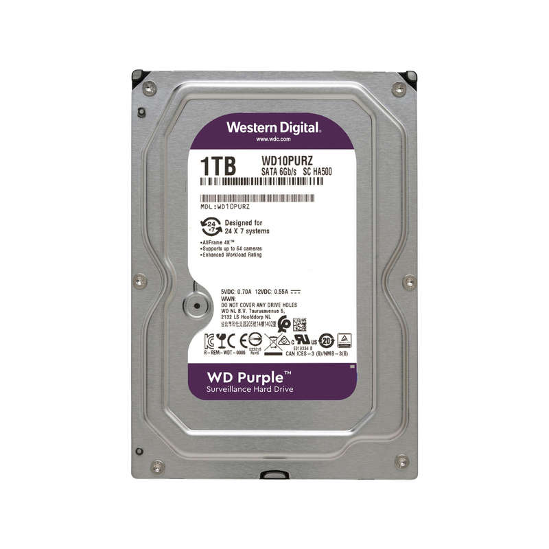 WD PURPLE 1TB 5400RPM SATA 6GBS 64MB CACHE 3.5" INTERNAL HDD