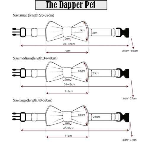 The Dapper Pet  Checkered Bow Tie Dog Collar - LARGE
