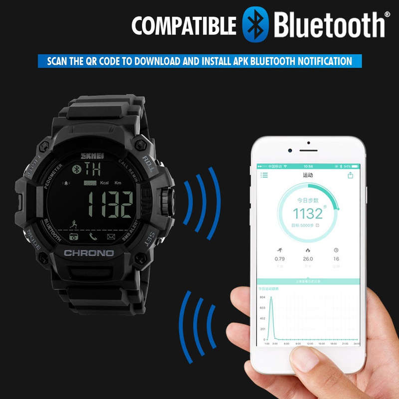 SKMEI 1249 Waterproof  Alarm Bluetooth Sports Watch