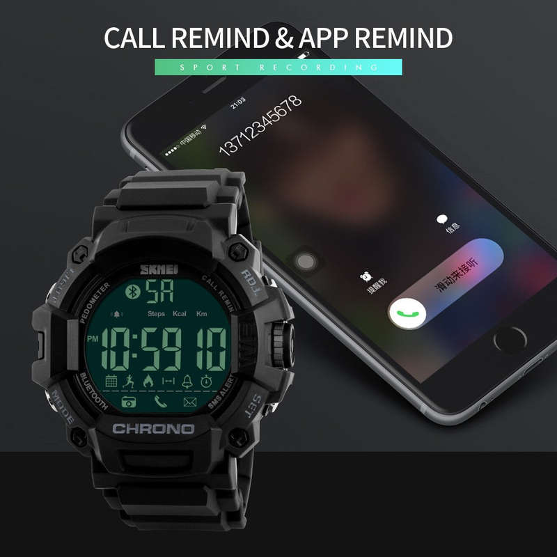 SKMEI 1249 Waterproof  Alarm Bluetooth Sports Watch