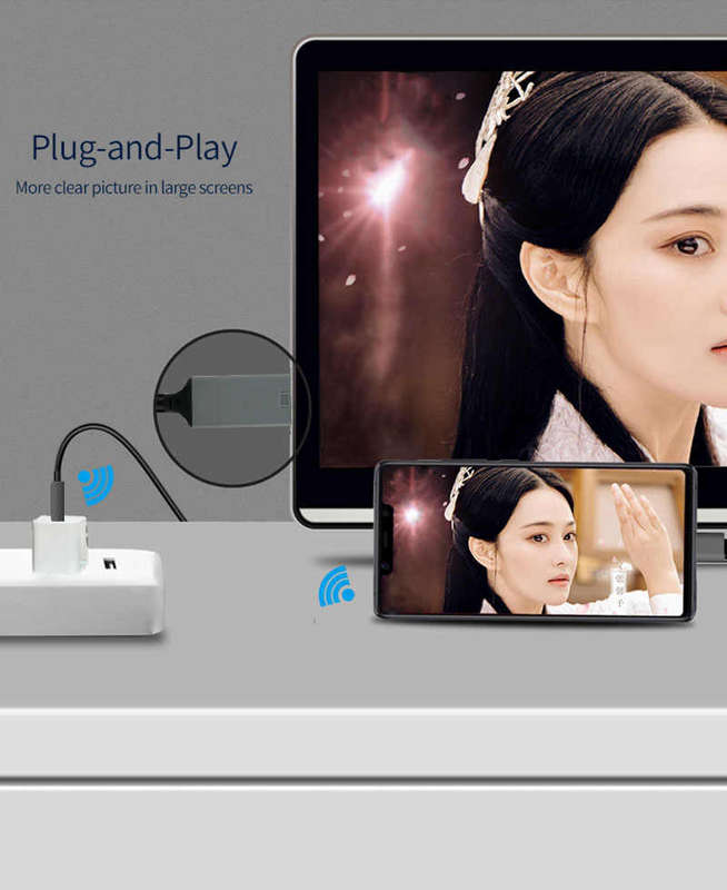 2M Type C Cable Android Phone to TV Adapter USB C HDTV Video Link For Dell ASUS Samsung S21 S20 S...