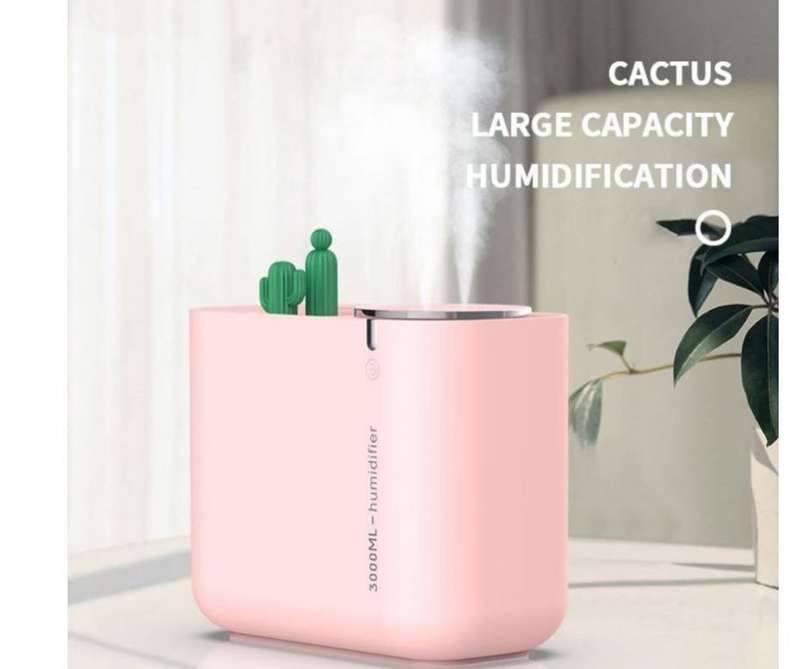 300ml Cactus Humidifier - Pink