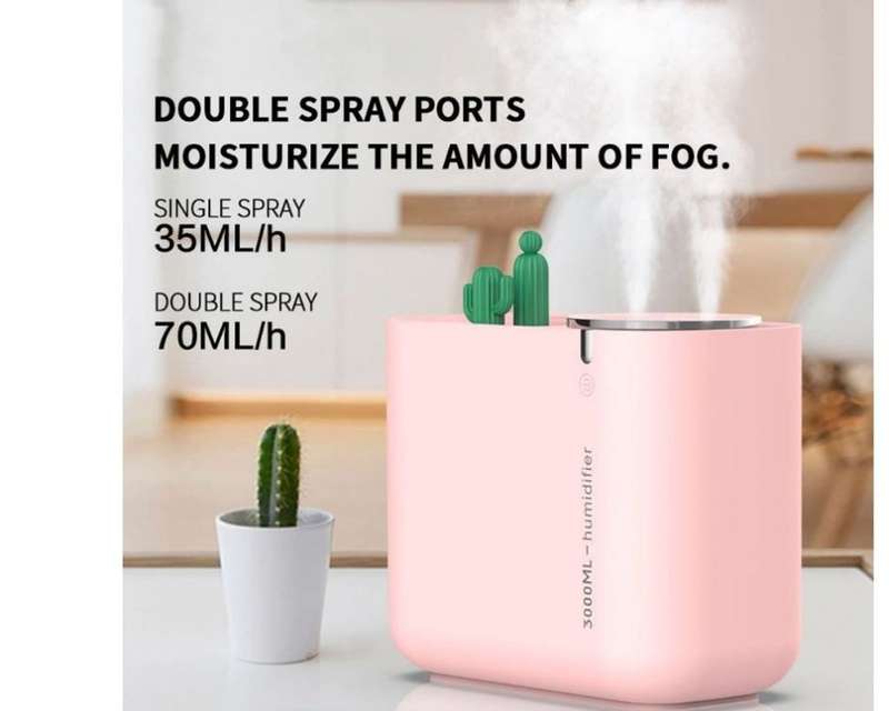 300ml Cactus Humidifier - Pink