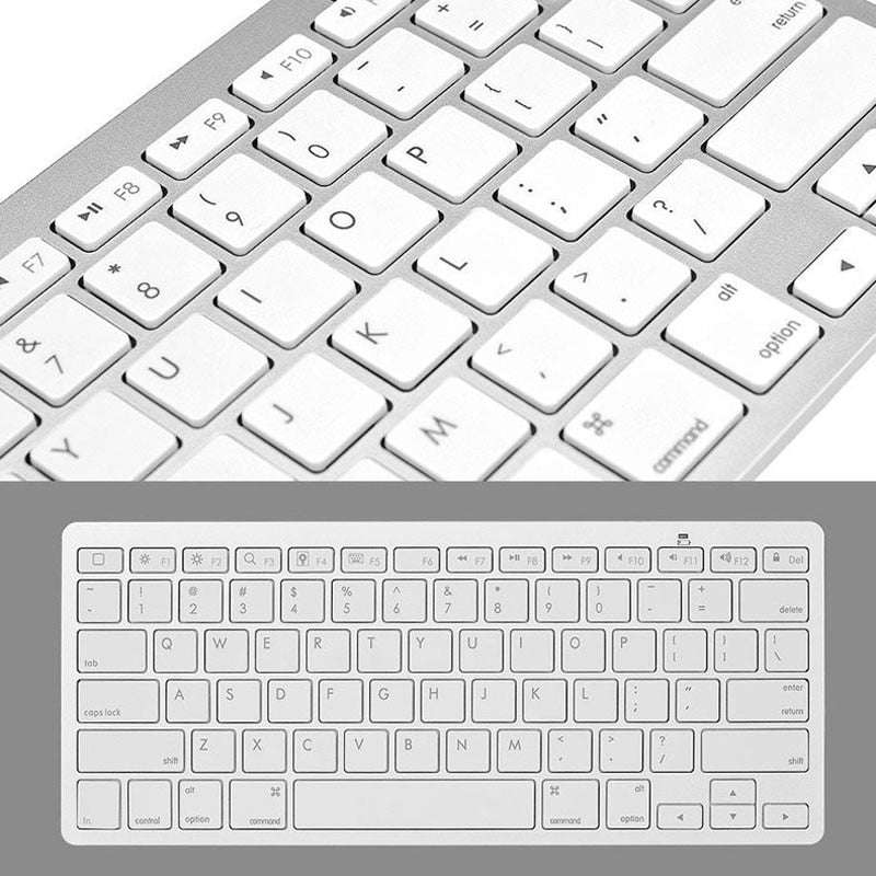 Ultra-slim Wireless 3.0 Bluetooth Keyboard For PCs, Apple Series & Android Devices - White