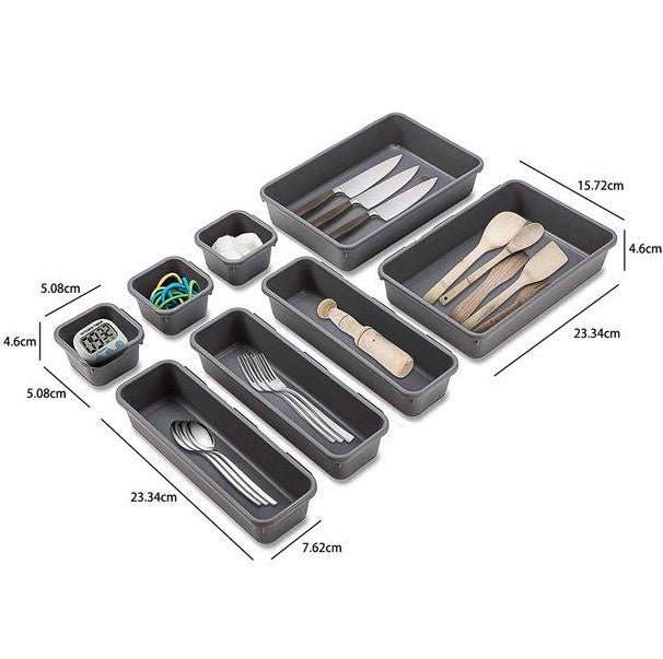 8 Pieces Interlocking Shallow Drawer Storage Organizers