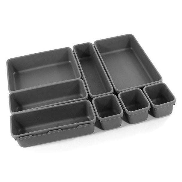 8 Pieces Interlocking Shallow Drawer Storage Organizers