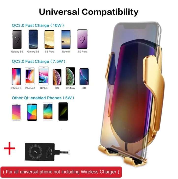 Andowl Car wireless Charger - Q-A252 - Gold