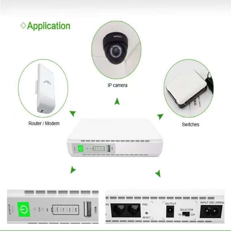 Mini UPS Backup power supply 12000MAH - Wifi Router Ups With POE