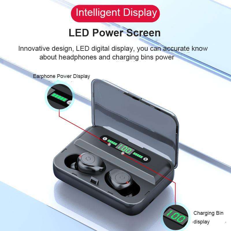 Bluetooth 5.0 Earphones TWS F9 5.0V  Stereo Noise Cancelling Gaming Earbuds