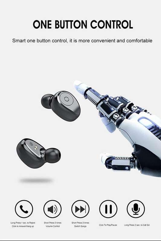 Bluetooth 5.0 Earphones TWS F9 5.0V  Stereo Noise Cancelling Gaming Earbuds