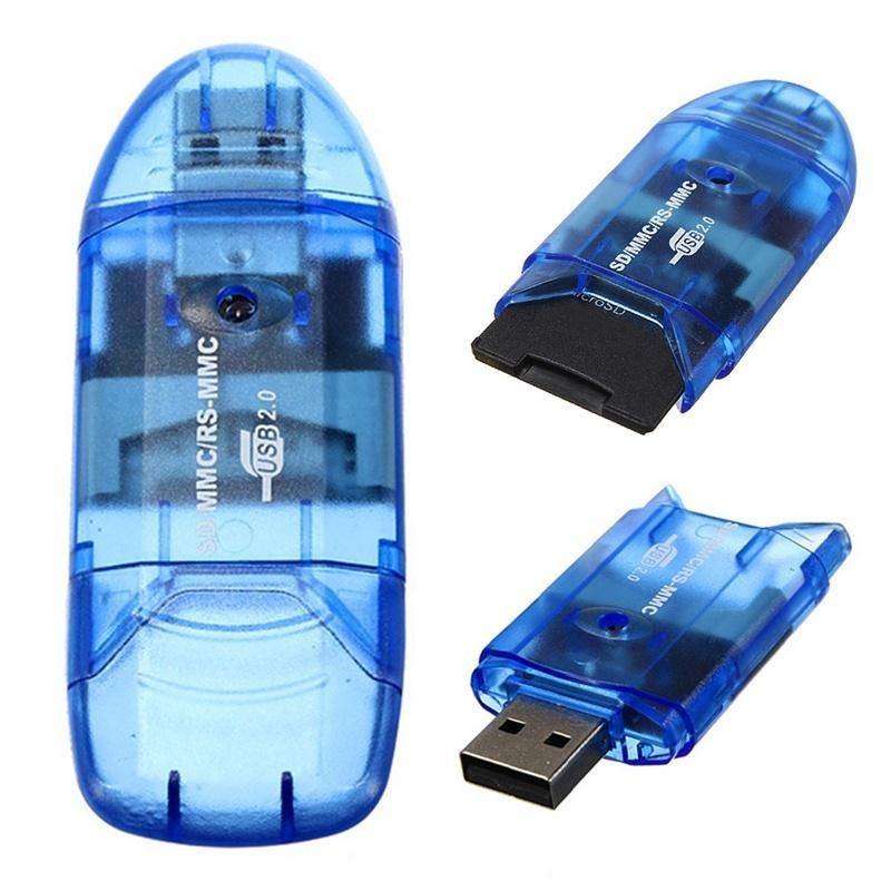 USB 2.0 SD/MMC/RS-MMC external card reader - blue