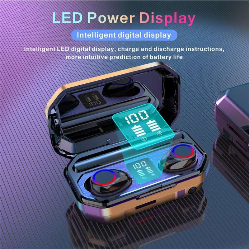 Wireless Headphones Bluetooth 5.0 Earphones Earbuds TWS Sport 9D Stereo HIFI Headset Noise Cancel...