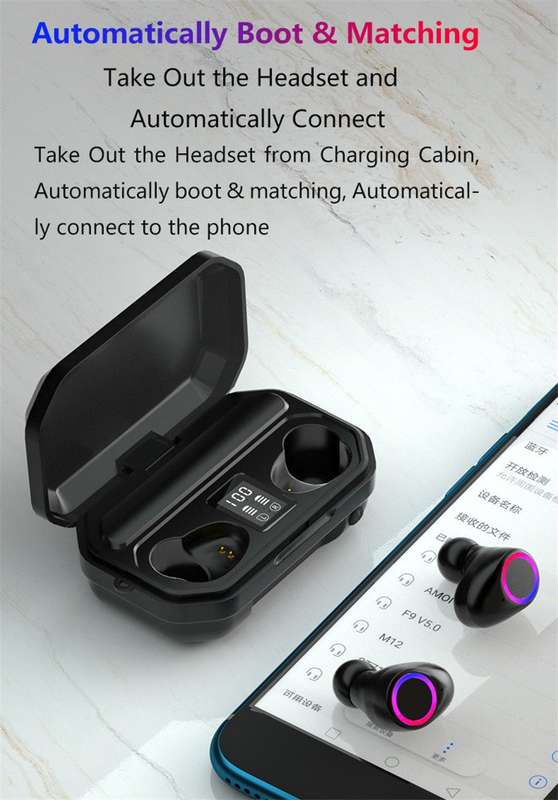 Wireless Headphones Bluetooth 5.0 Earphones Earbuds TWS Sport 9D Stereo HIFI Headset Noise Cancel...