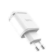 HOCO C39A Digital Display Dual USB Wall Charger EU Plug Adapter for Phone - white