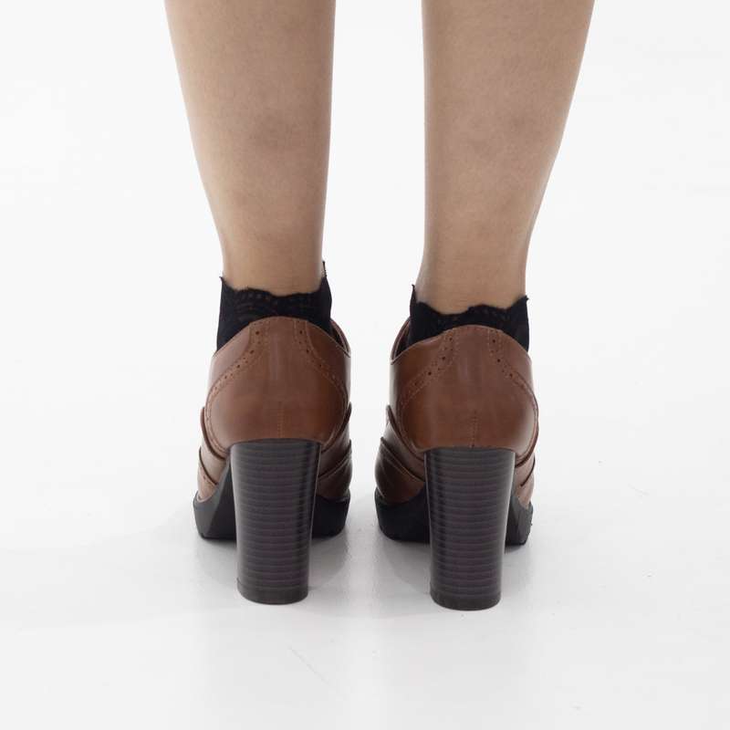 Tahita desert lace up 9cm high heel tan