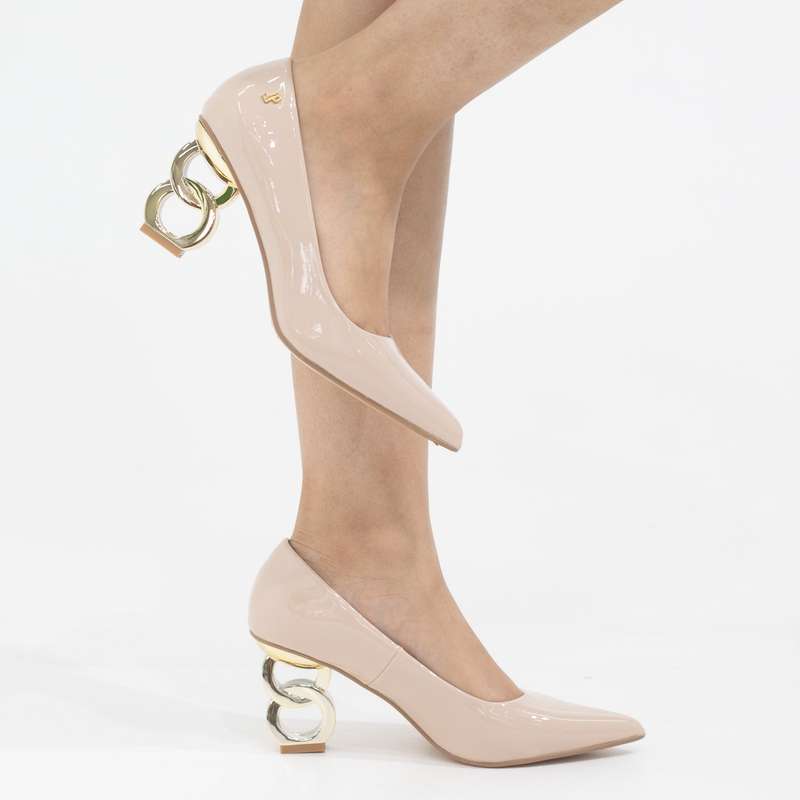 Advika pointy court on 7.5cm special 2 circle heel nude