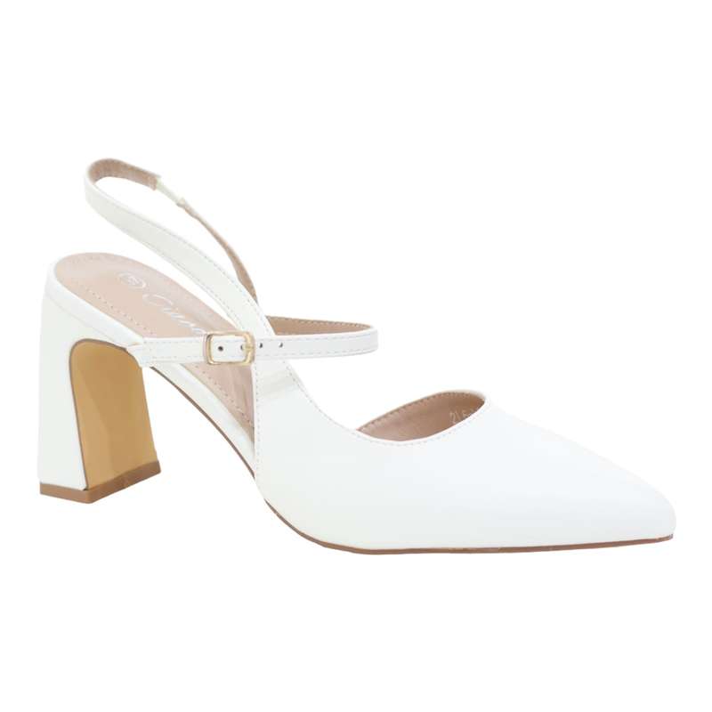 Ciaodo pointy 8cm heel sling back white