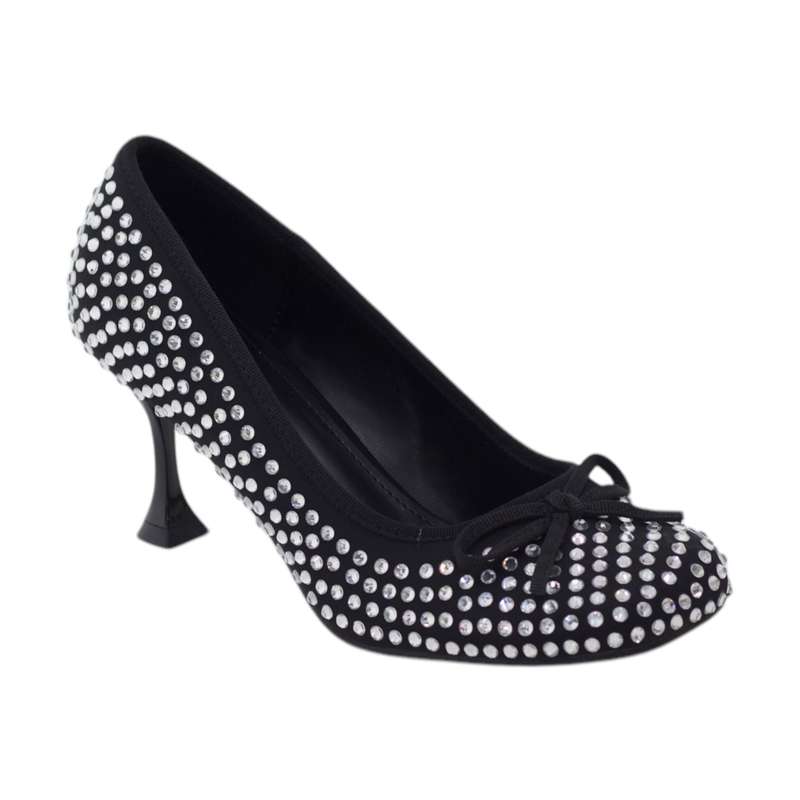 Agneta  satin glamorous rhinestone adorned 7cm heel court