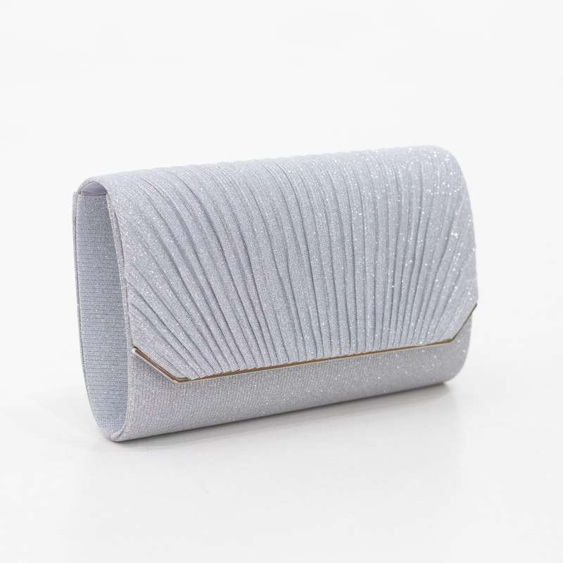 Pleat shimmer pleated  clutch bag