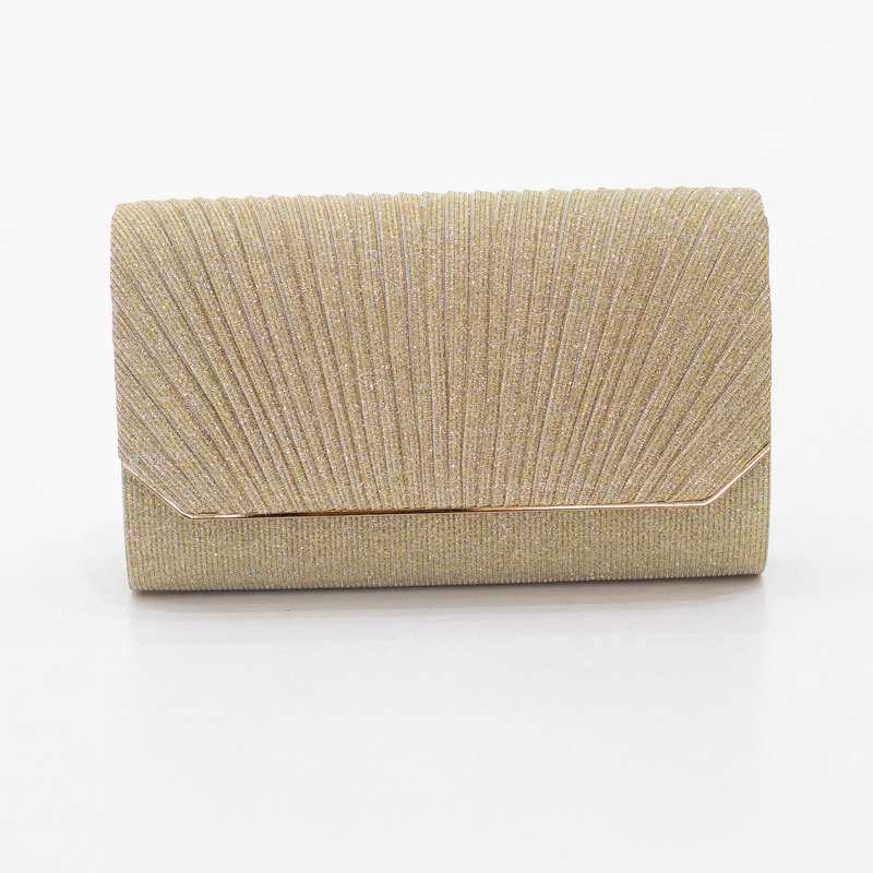 Pleat shimmer pleated  clutch bag