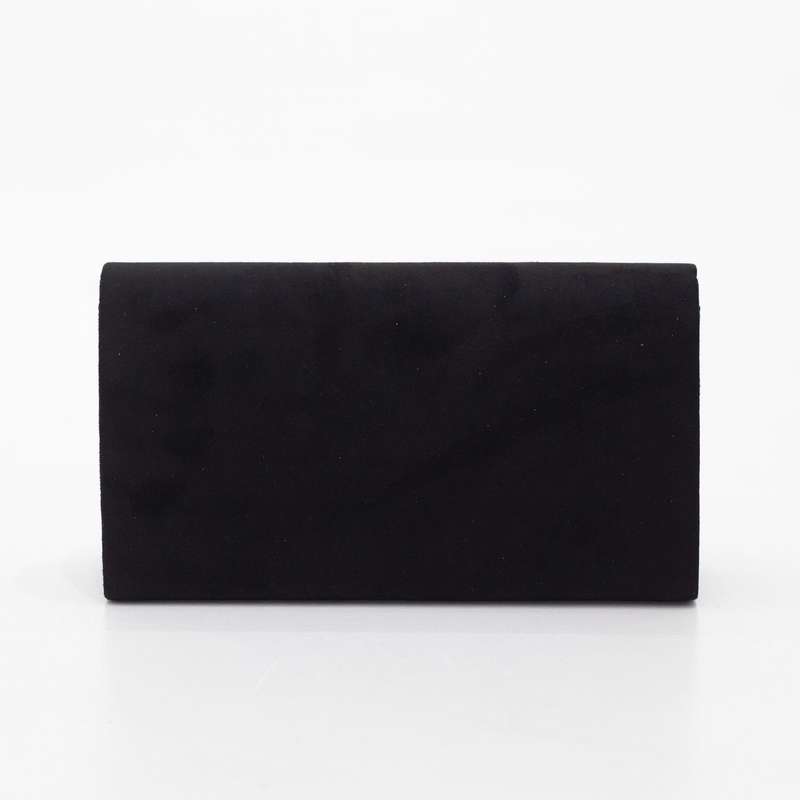 Stones microfiber diamante lining detailed clutch bag
