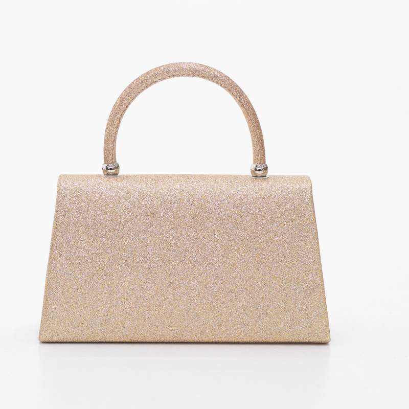 Knot bow detail glittery clutch bag