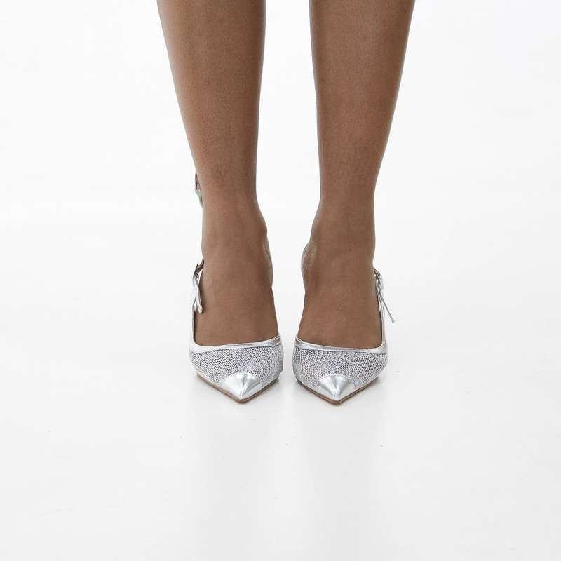 Kenia 7cm heel netted sling back shoe