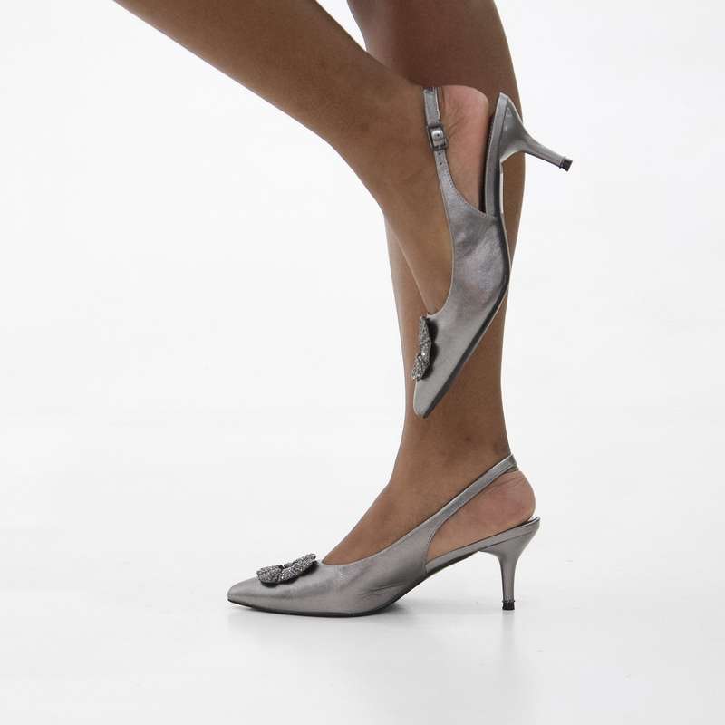 Lafia 6cm heel sling back shoe with trim