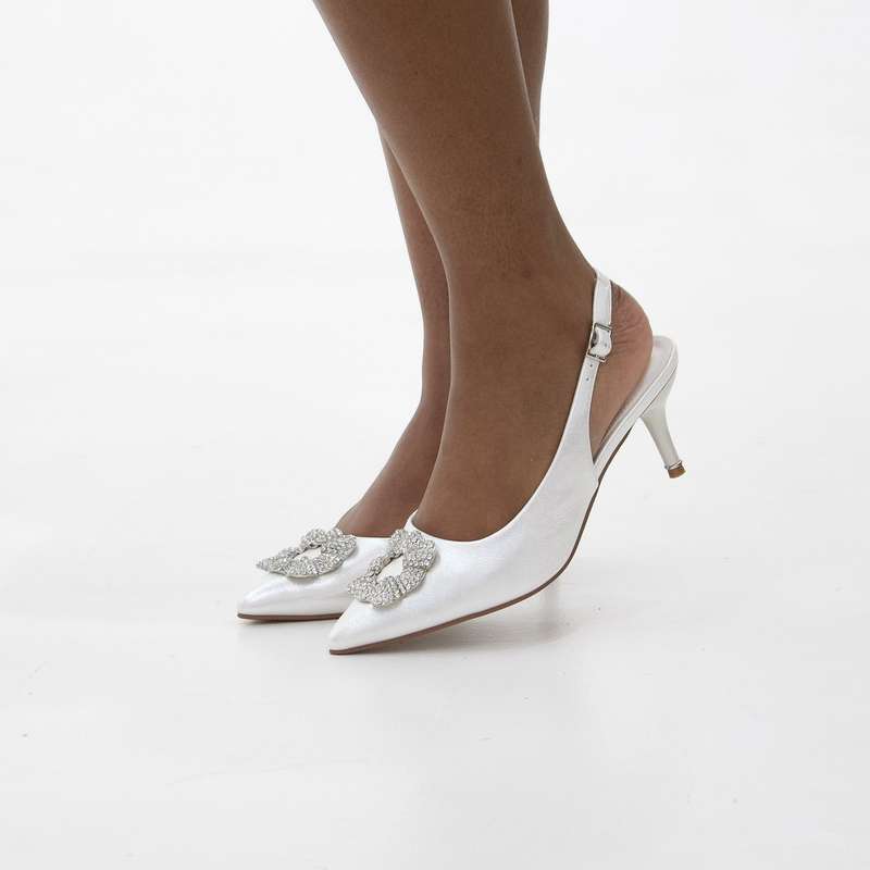 Lafia 6cm heel sling back shoe with trim